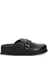 Michael Michael Kors Jaden Ring-buckle Leather Slides In Black