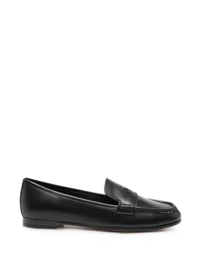 Michael Michael Kors Jennings Logo-plaque Leather Loafers In Black