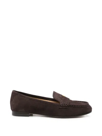 Michael Michael Kors Jennings Logo-plaque Suede Loafers In Brown
