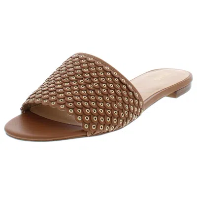 Michael Michael Kors Jessie Womens Leather Slide Flat Sandals In Brown