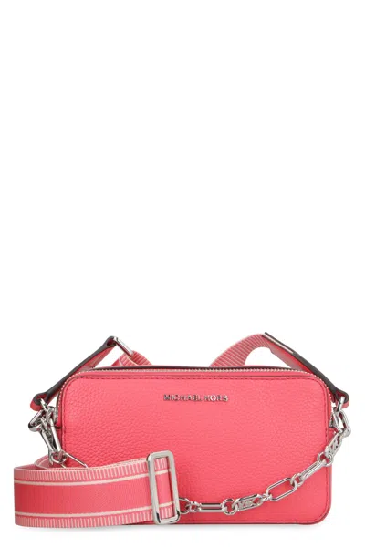 Michael Michael Kors Jet Set Leather Crossbody Bag In Pink