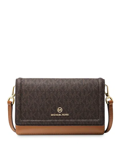 Michael Michael Kors Jet Set Charm Small Phone Crossbody In Brown/acorn