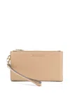 Michael Michael Kors Jet Set Double-zip Leather Wristlet In Neutrals