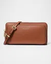 Michael Michael Kors Jet Set Large Leather Continental Crossbody Bag In Brown