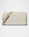 Michael Michael Kors Jet Set Large Logo Continental Crossbody Bag In White