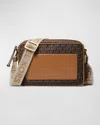 Michael Michael Kors Jet Set Large Monogram Crossbody Bag In Brnacorn
