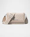 Michael Michael Kors Jet Set Large Monogram Crossbody Bag In Light Sand