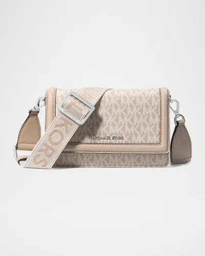 Michael Michael Kors Jet Set Large Monogram Crossbody Bag In Light Sand