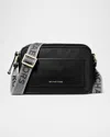 Michael Michael Kors Jet Set Large Nylon Garbardine Crossbody Bag In Black
