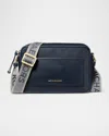 Michael Michael Kors Jet Set Large Nylon Garbardine Crossbody Bag In Navy