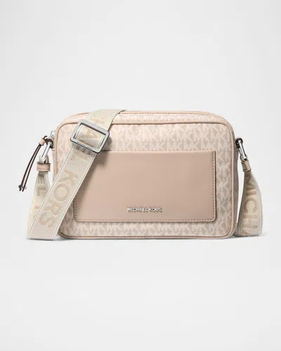 Michael Michael Kors Jet Set Large Pocket Crossbody Bag In Light Sand