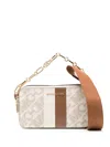 Michael Michael Kors Jet Set Leather Crossbody Bag In Neutrals
