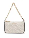 Michael Michael Kors Jet Set Leather Pouchette In Brown