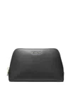 Michael Michael Kors Jet Set Leather Travel Pouch In Black