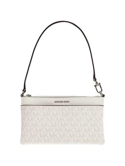 Michael Michael Kors Jet Set Logo-pattern Shoulder Bag In White
