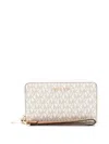 Michael Michael Kors Jet Set Logo-print Wallet In Neutrals