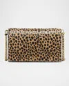 Michael Michael Kors Jet Set Medium Cheetah Calf Hair Crossbody Bag In Husk Multi