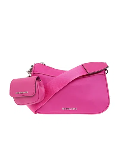 Michael Michael Kors Jet Set Medium Nylon Crossbody Bag In Pink