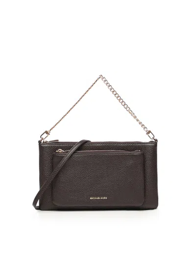 Michael Michael Kors Jet Set Medium Leather Crossbody Bag In Brown