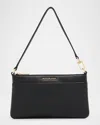 Michael Michael Kors Jet Set Medium Leather Wristlet In Black