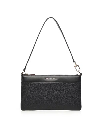 Michael Michael Kors Jet Set Medium Leather Wristlet In Black