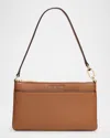 Michael Michael Kors Jet Set Medium Leather Wristlet In Brown