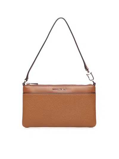 Michael Michael Kors Jet Set Medium Leather Wristlet In Brown