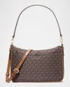 Michael Michael Kors Jet Set Medium Monogram Crossbody Bag In Brn/acorn