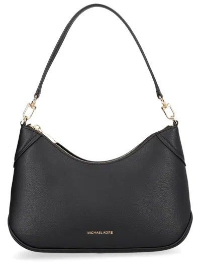 Michael Michael Kors Jet Set Medium Shoulder Bag Grained Cow Leather In Black