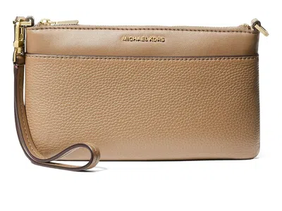 Michael Michael Kors Jet Set Medium Top Zip Convertible Wristlet Wallet Handbags Husk: One Size In Brown