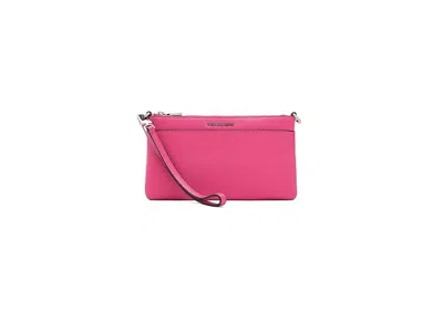 Michael Michael Kors Jet Set Medium Top Zip Convertible Wristlet Wallet Handbags Raspberry: One Size In Pink