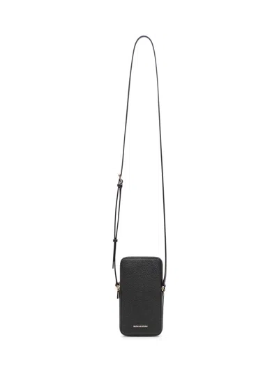 Michael Michael Kors Jet Set Mini Double Zip Phone Crossbody Bag In 100% Cow Leather In Black