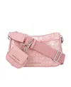 Michael Michael Kors Jet Set Monogram Crossbody Bag In Pink