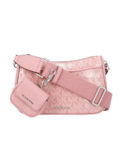Michael Michael Kors Jet Set Monogram Crossbody Bag In Pink