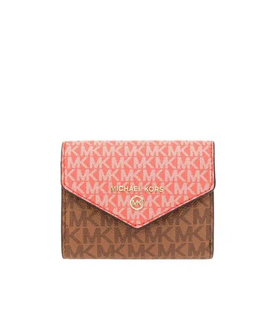 Michael Michael Kors Jet Set Monogram Wallet In Pink