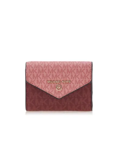 Michael Michael Kors Jet Set Monogram Wallet In Pink