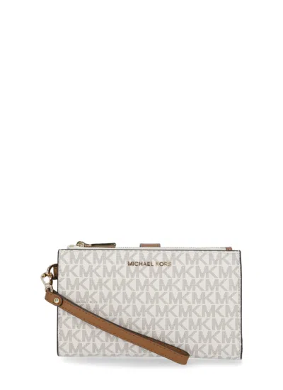 Michael Michael Kors Jet Set Monogram Wallet In White