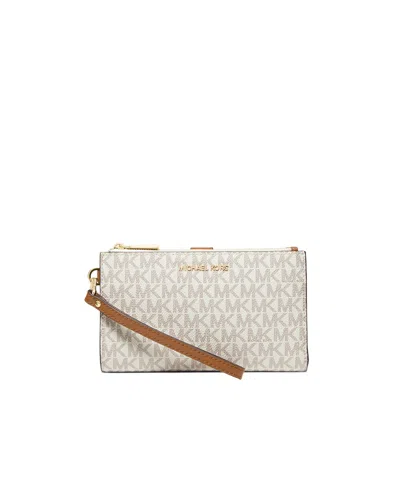Michael Michael Kors Jet Set Monogram Wallet In White