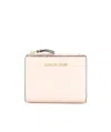 Michael Michael Kors Jet Set Pebbled-effect Wallet In Pink
