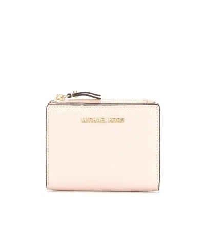 Michael Michael Kors Jet Set Pebbled-effect Wallet In Pink