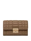 Michael Michael Kors Jet Set Quilted Flap Crossbody Bag In Brown