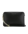 Michael Michael Kors Ginny Leather Crossbody Bag In Black