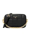 Michael Michael Kors Medium Jet Set Leather Crossbody Bag In Black