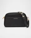Michael Michael Kors Jet Set Small Leather Camera Bag In Black