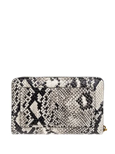 Michael Michael Kors Jet Set Snakeskin-pattern Zip-around Wallet In Animal Print