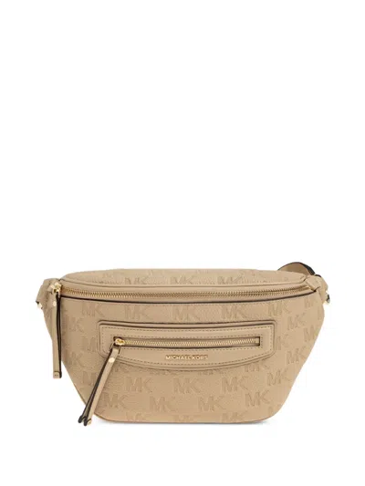 Michael Michael Kors Jet Set Travel Logo-embossed Belt Bag In Brown