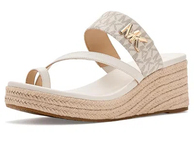 Michael Michael Kors Jilly Mid Wedge Women's Shoes Vanilla Multi 1: 7.5 M In Bone