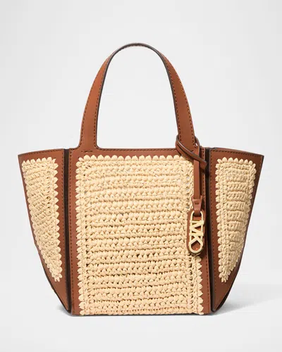 Michael Michael Kors Jordi Small Crochet Top-handle Bag In Nat/lugg