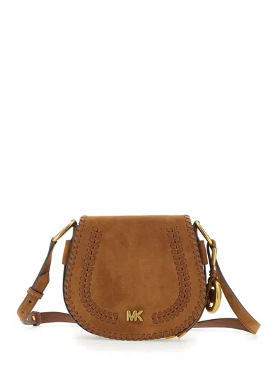 Michael Michael Kors Medium Josie Logo-plaque Shoulder Bag In Brown