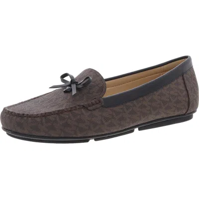 Michael Michael Kors Juliette Womens Printed Faux Leather Moccasins In Brown